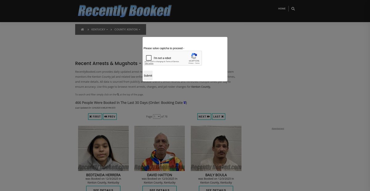 Preview of recentlybooked.com
