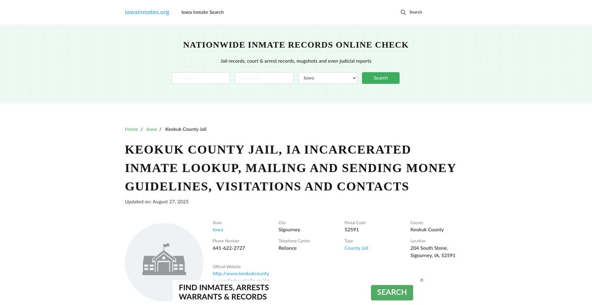Preview of iowainmates.org