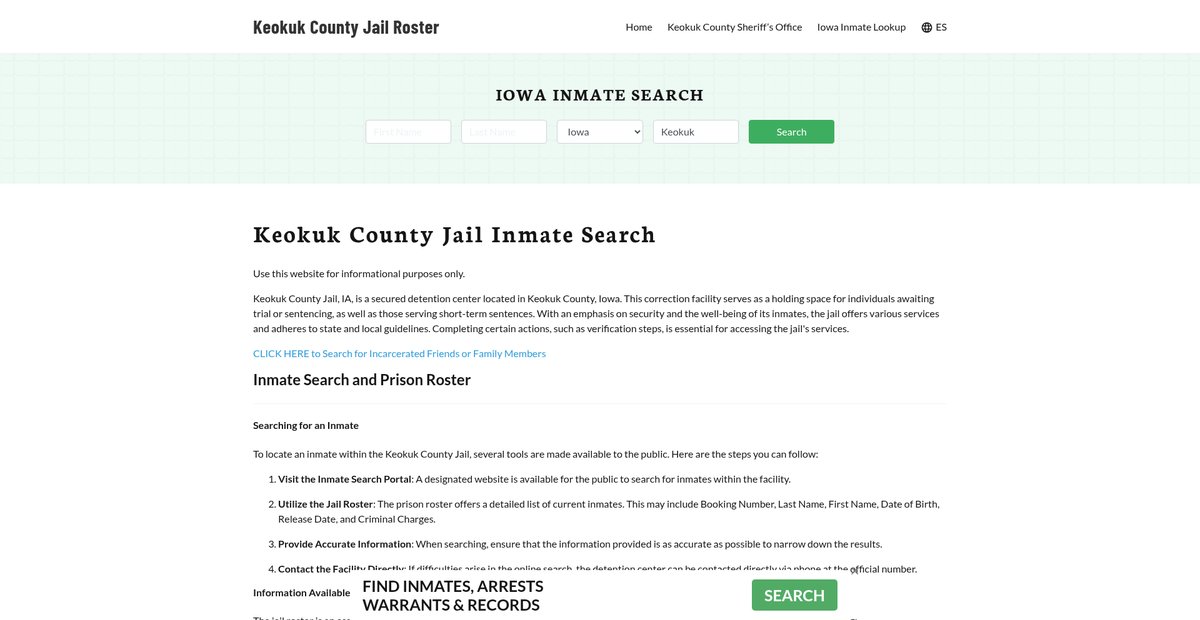 Preview of keokukcountyjail.org