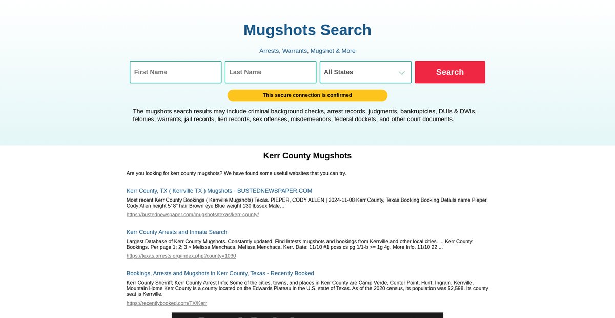 Preview of kerr-county-mugshots.whosarrested.com