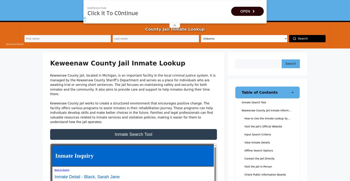 Preview of keweenaw.countyjail.org