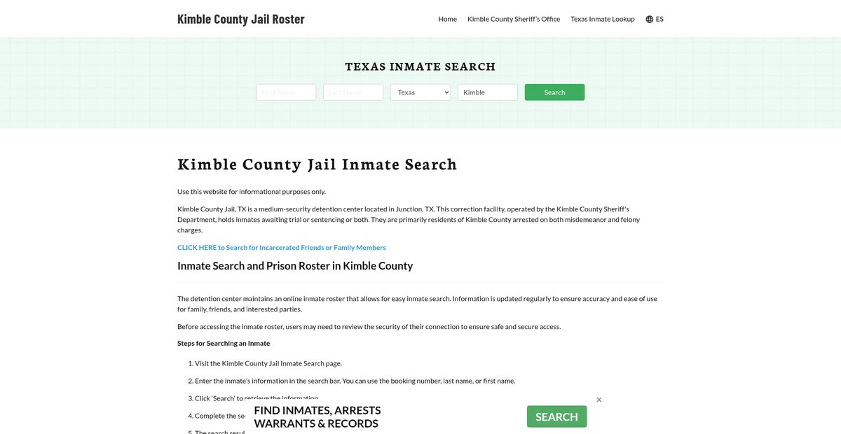 Preview of kimblecountyjail.org