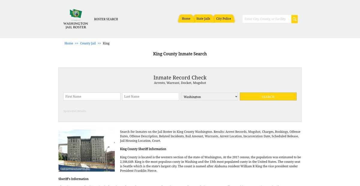 Preview of washingtonjailroster.com