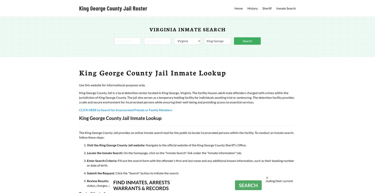 Preview of kinggeorgecountyjail.org