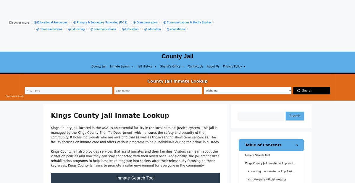 Preview of kings.countyjail.org