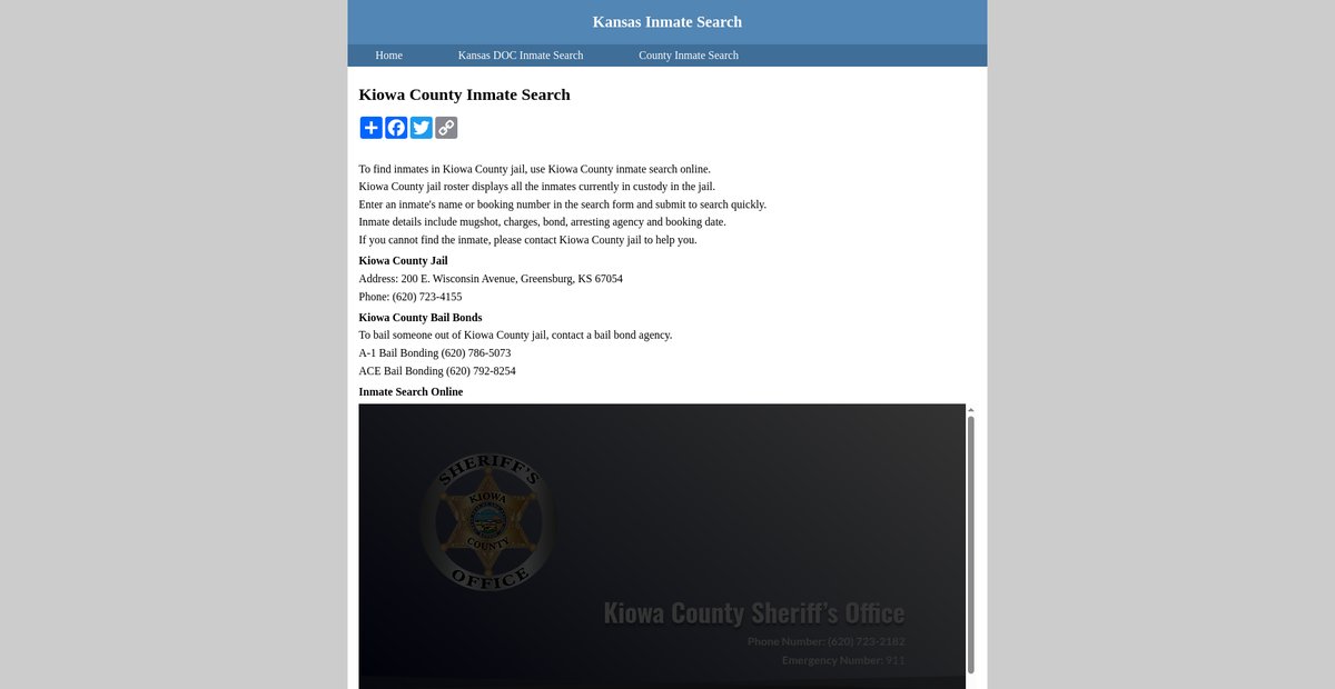 Preview of inmatesearchkansas.org