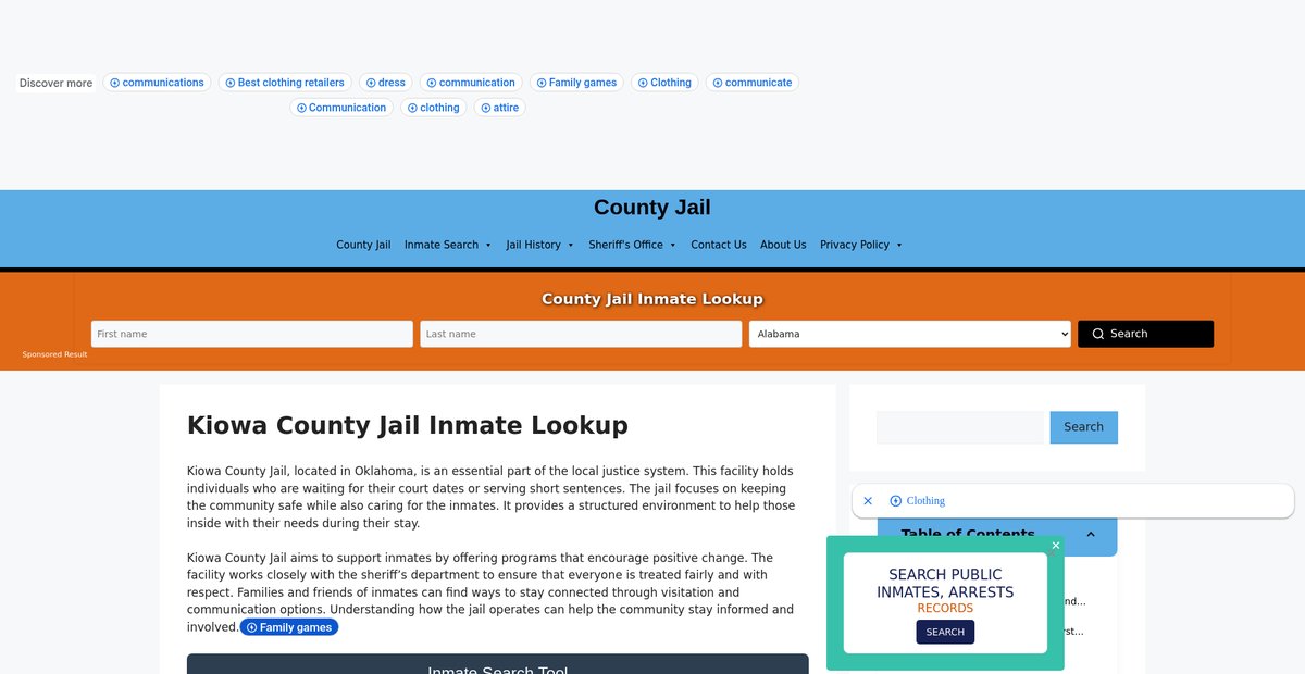 Preview of kiowa.countyjail.org
