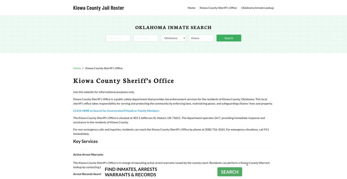 Preview of kiowacountyjail.org