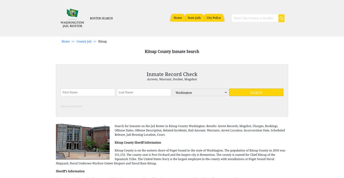 Preview of washingtonjailroster.com