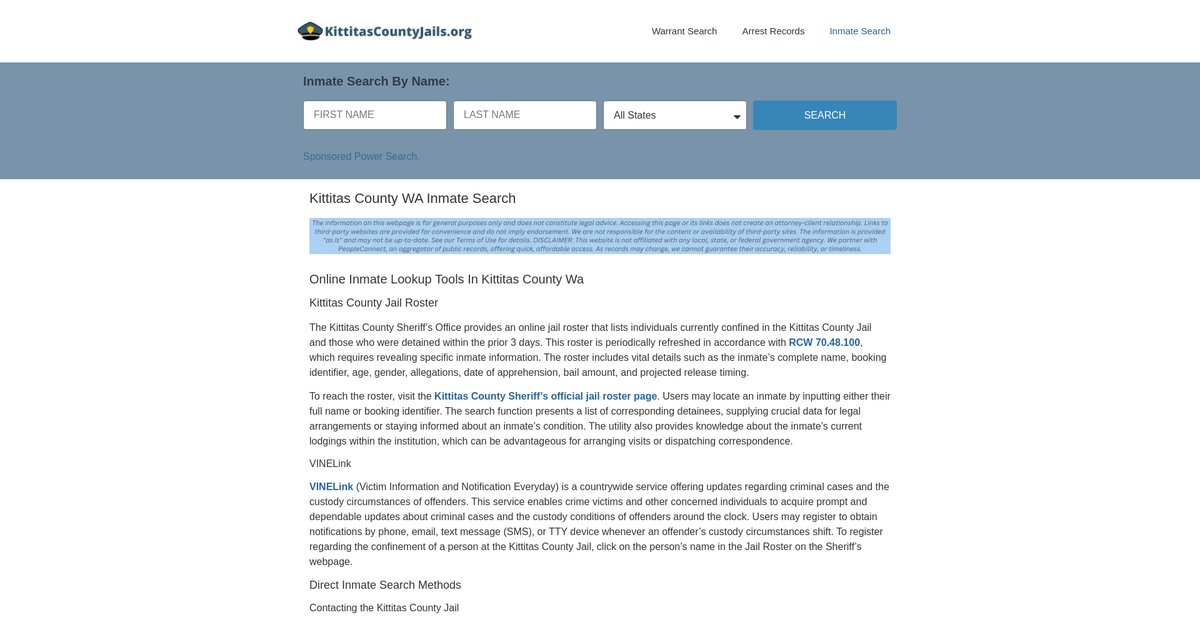 Preview of kittitascountyjails.org