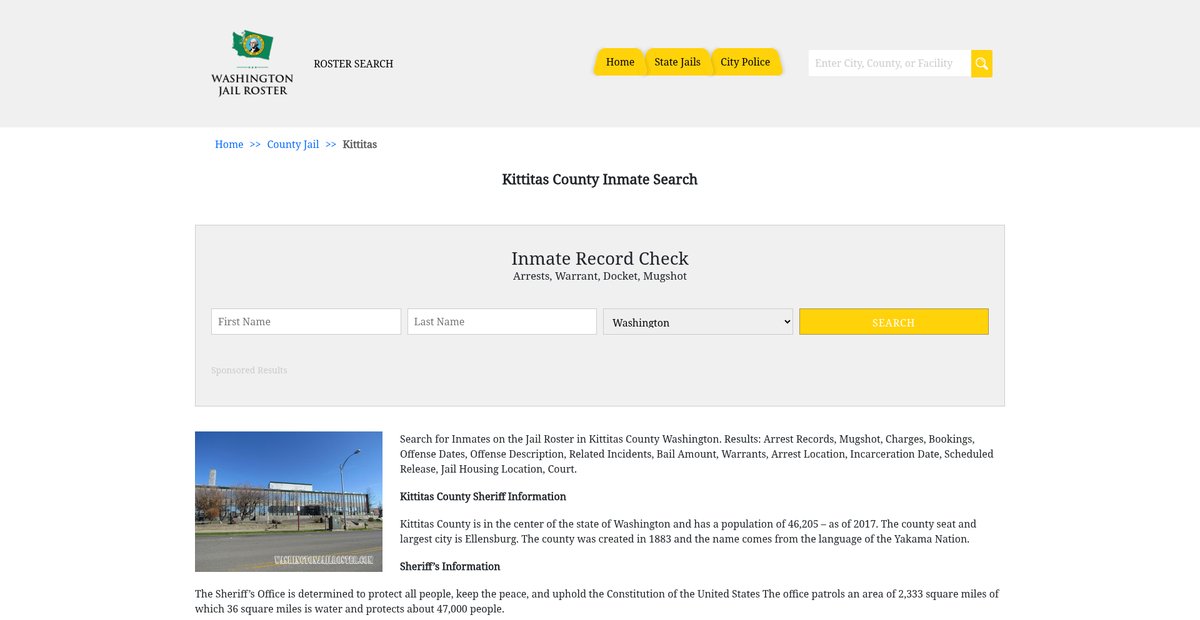Preview of washingtonjailroster.com