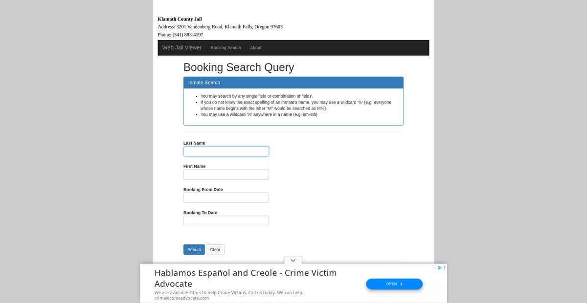 Preview of inmatesearchoregon.org