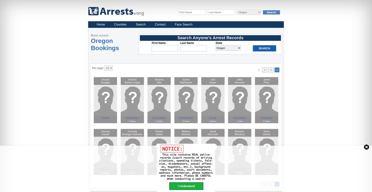 Preview of oregon.arrests.org