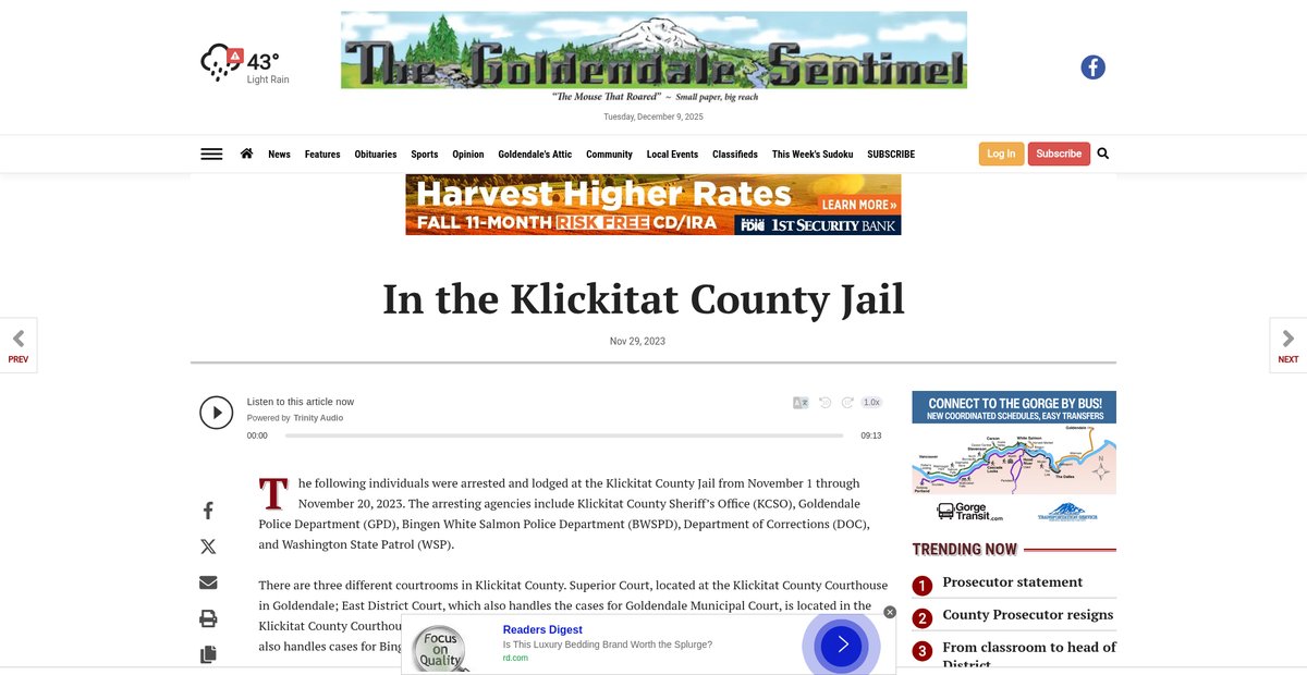 Preview of goldendalesentinel.com