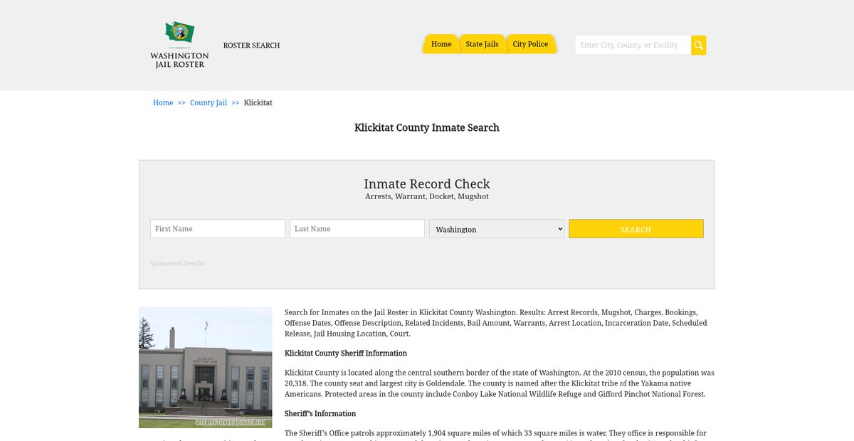 Preview of washingtonjailroster.com