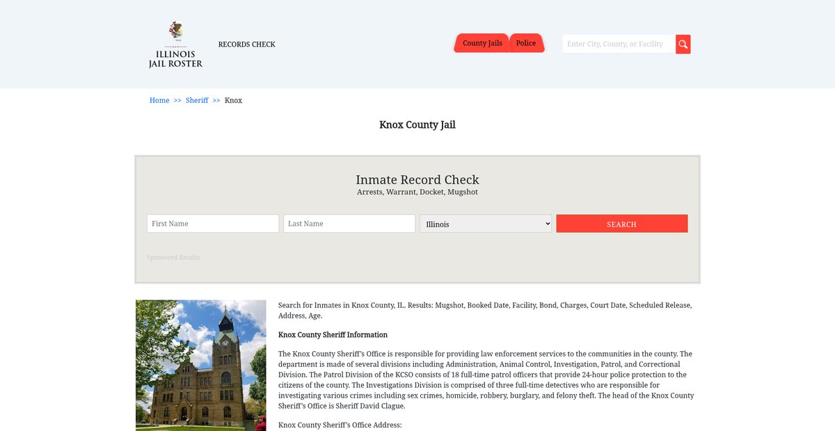 Preview of illinoisjailroster.com