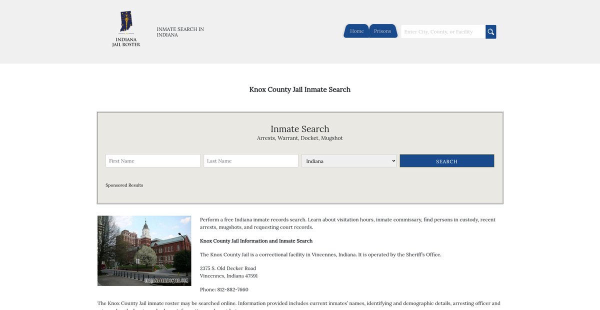 Preview of indianajailroster.com