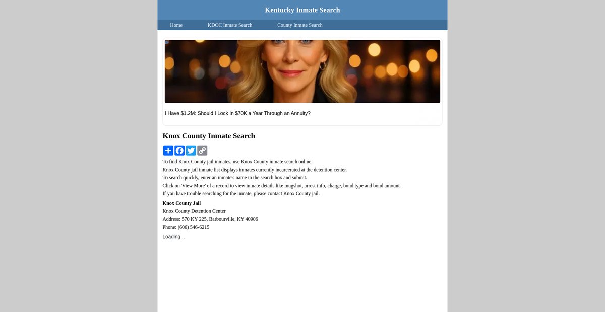 Preview of inmatesearchkentucky.org