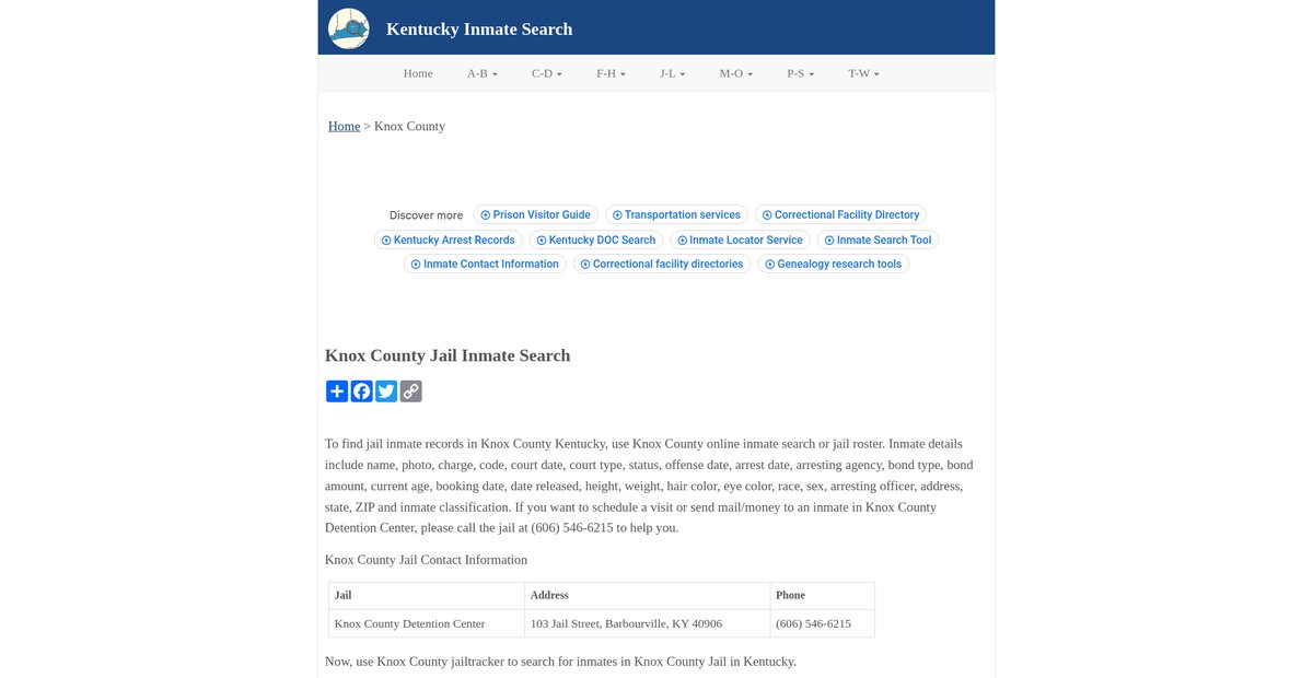 Preview of inmatesearchky.org