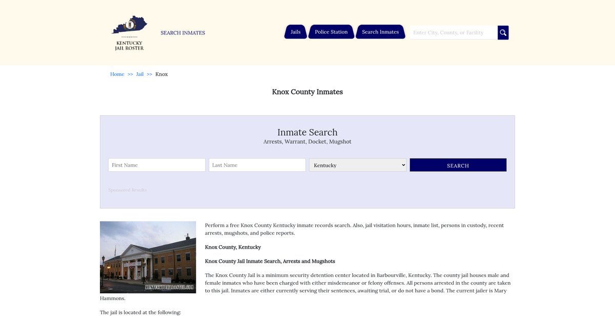 Preview of kentuckyjailroster.com