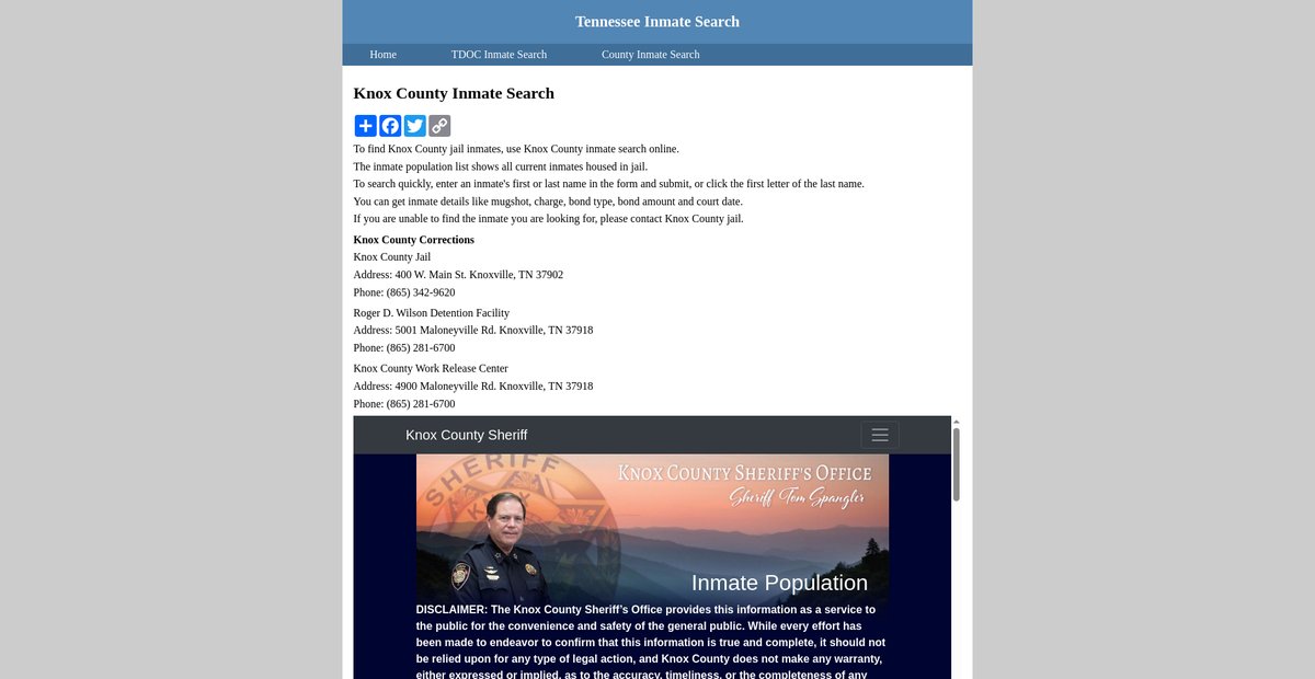 Preview of inmatesearchtennessee.org