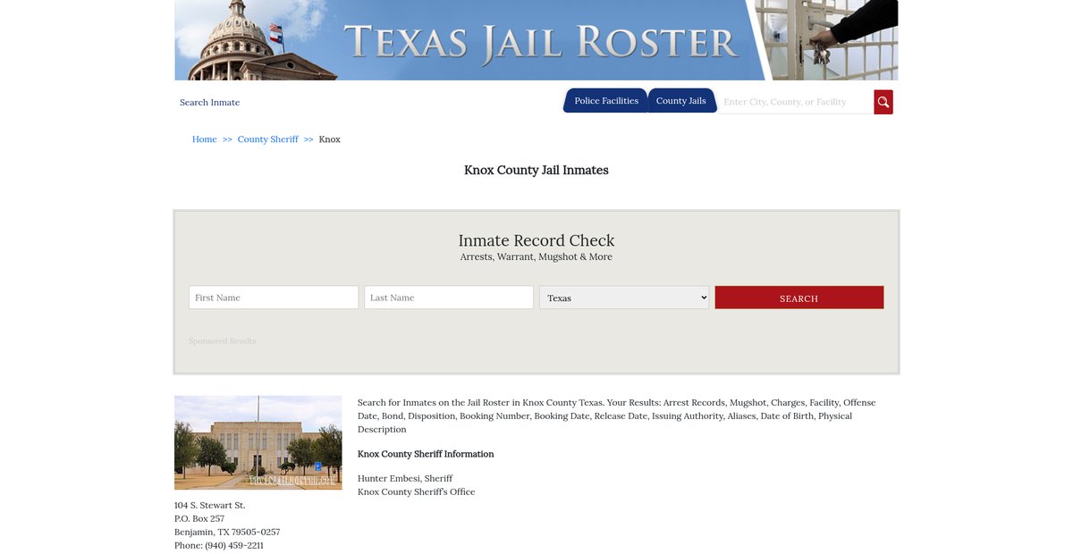 Preview of texasjailroster.com