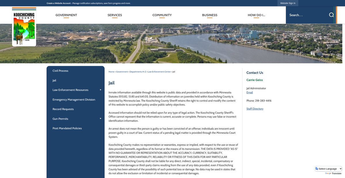 Preview of co.koochiching.mn.us