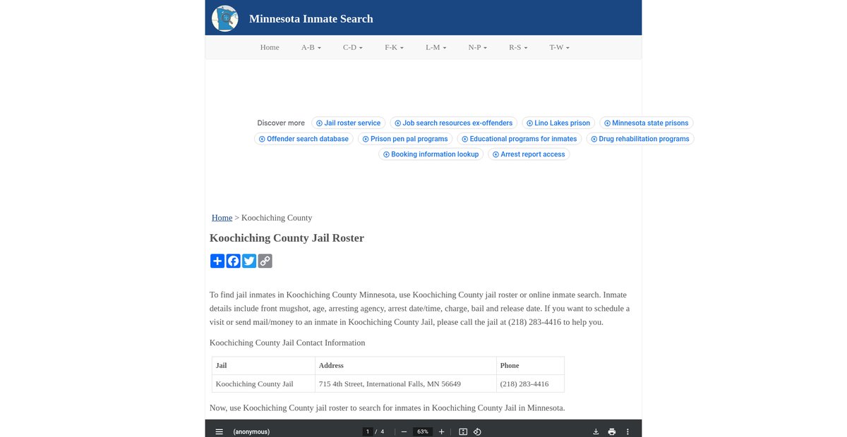 Preview of inmatesearchmn.org