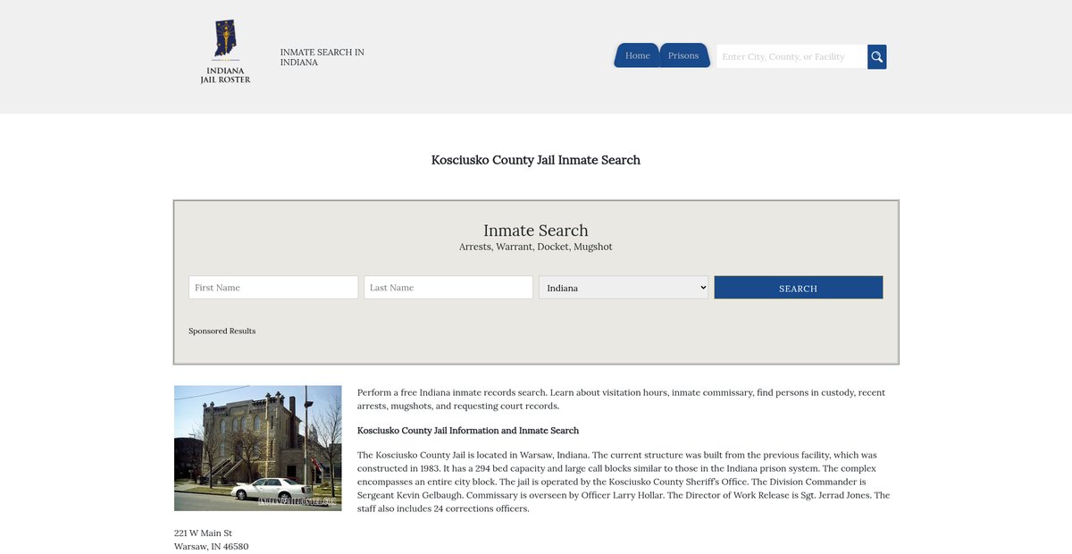 Preview of indianajailroster.com