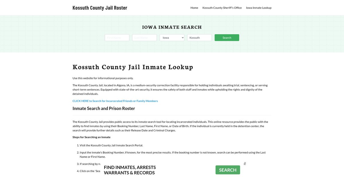 Preview of kossuthcountyjail.org