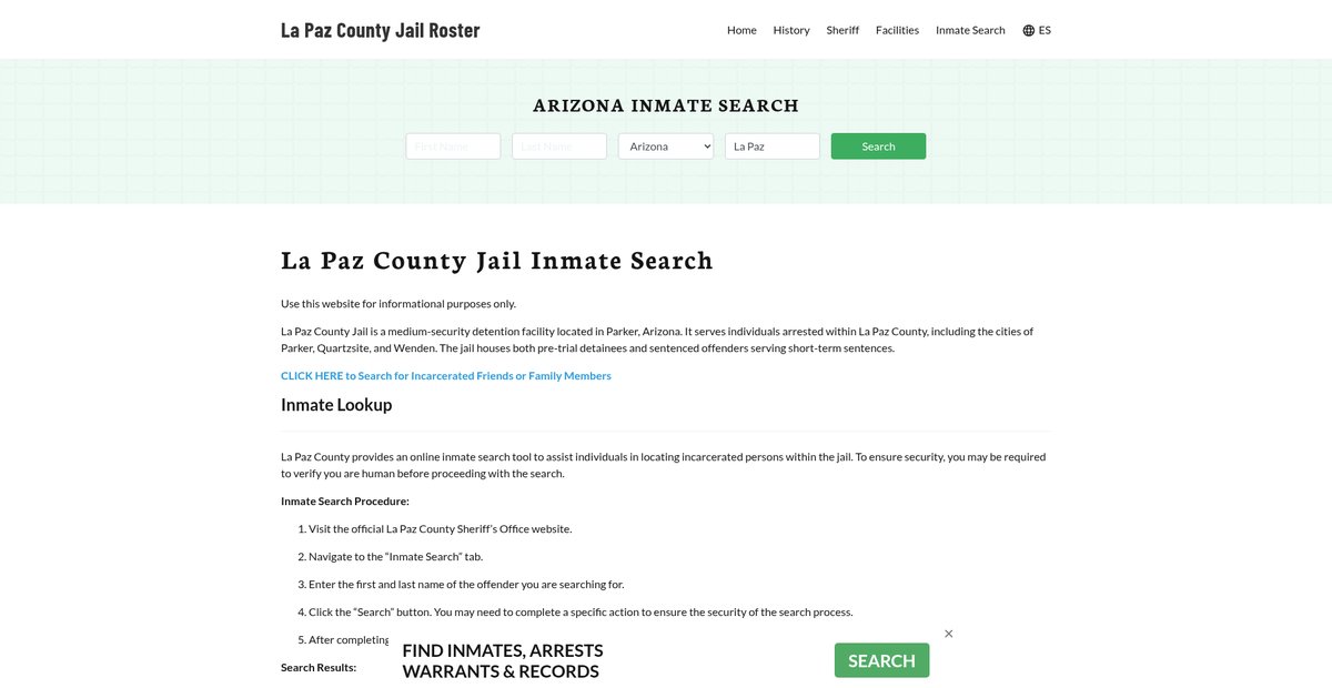 Preview of lapazcountyjail.org