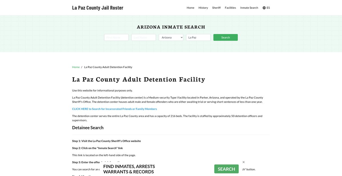 Preview of lapazcountyjail.org
