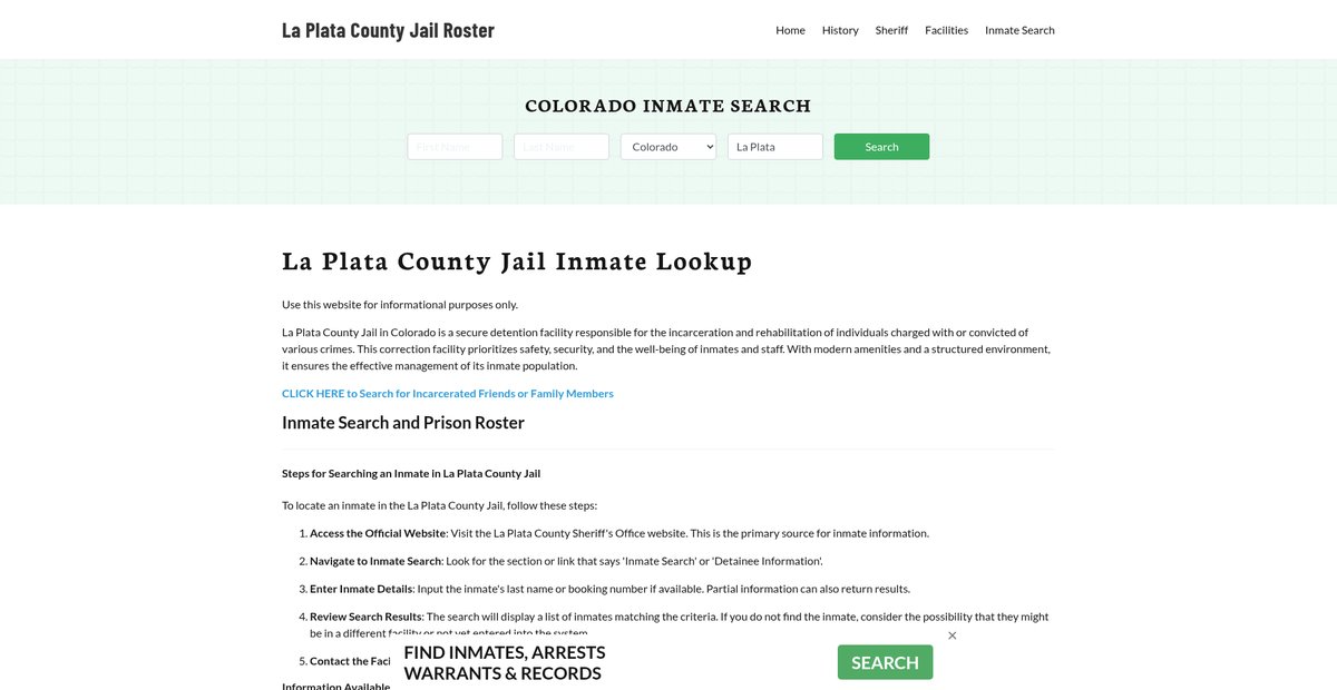Preview of laplatacountyjailroster.org