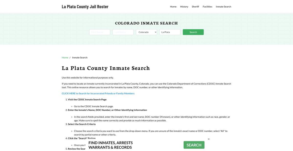Preview of laplatacountyjailroster.org