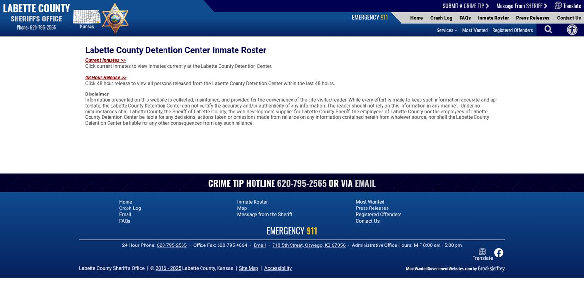 Preview of labettecountykssheriff.org