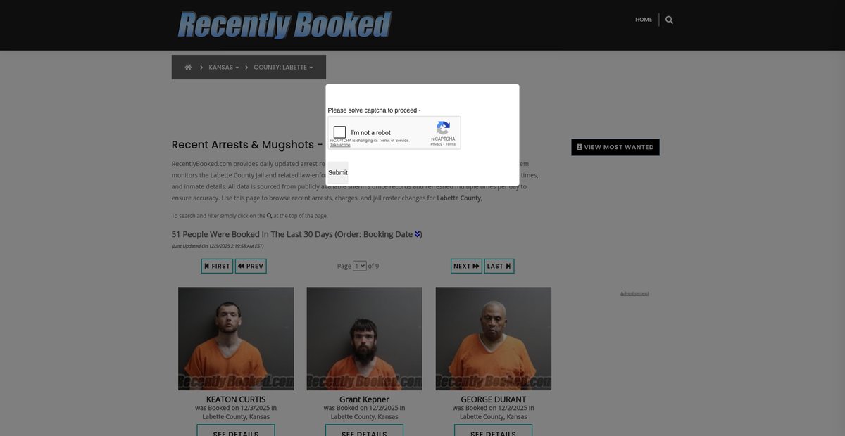 Preview of recentlybooked.com