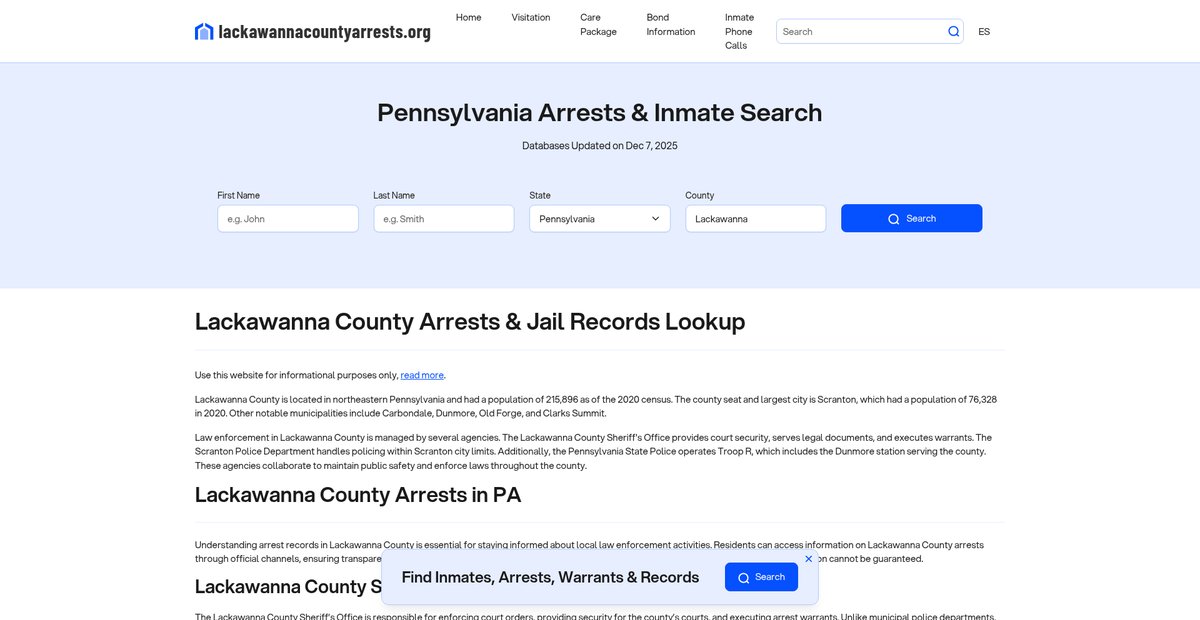 Preview of lackawannacountyarrests.org