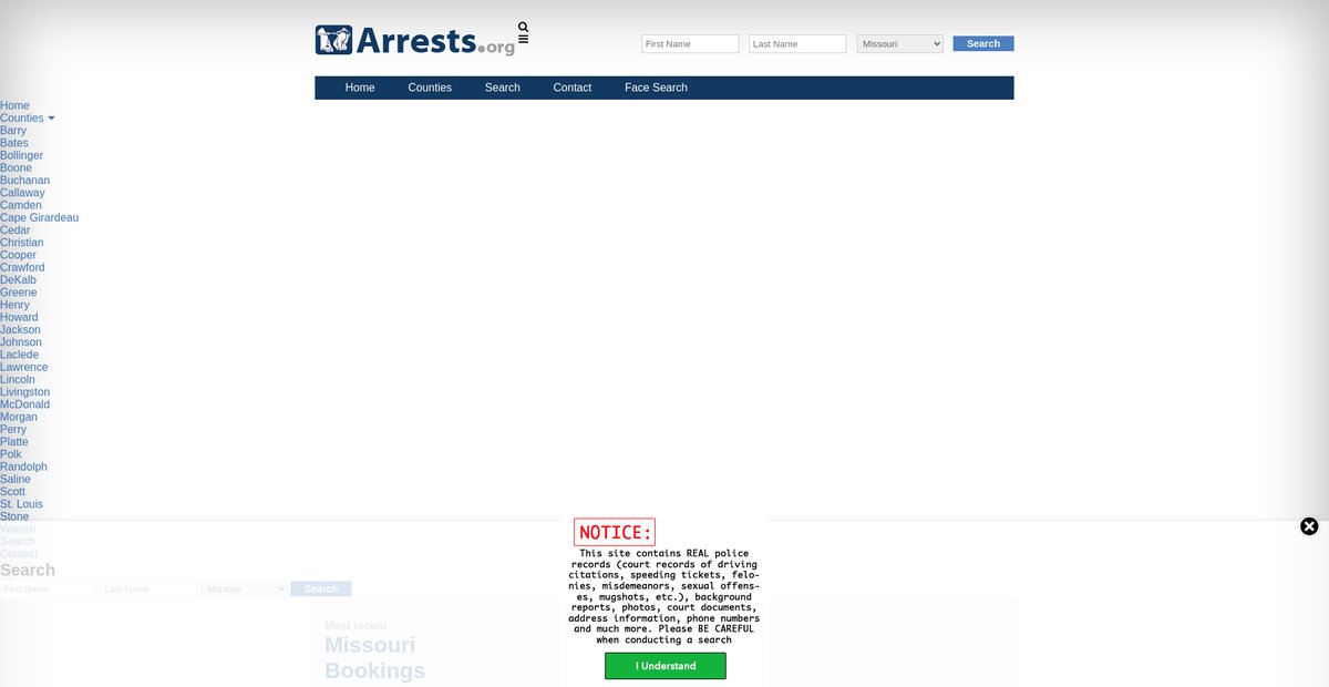 Preview of missouri.arrests.org