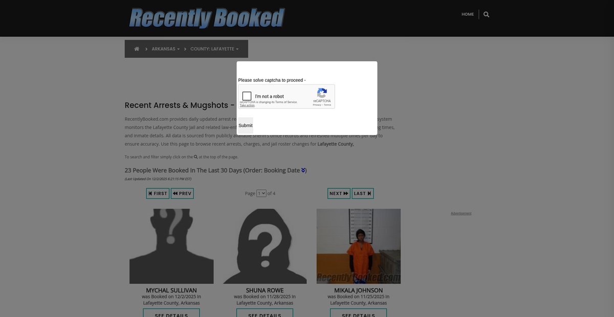 Preview of recentlybooked.com