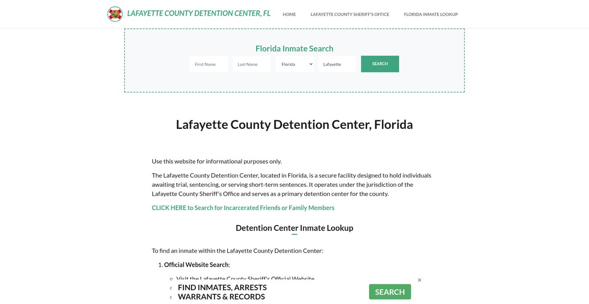 Preview of lafayettecountydetentionfl.org