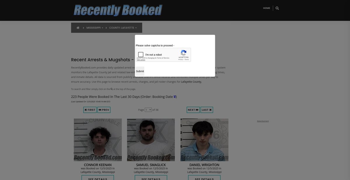 Preview of recentlybooked.com