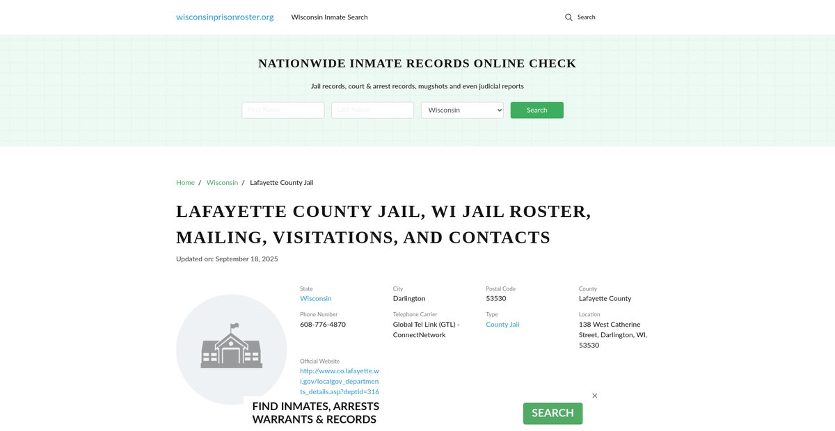 Preview of wisconsinprisonroster.org
