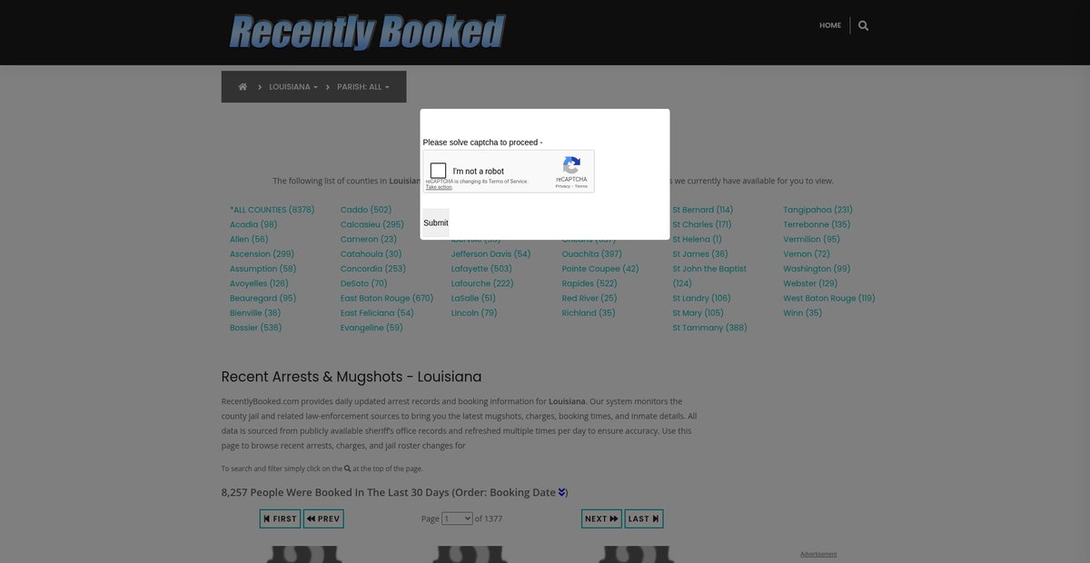 Preview of recentlybooked.com