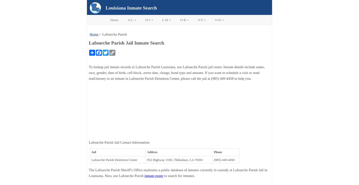 Preview of inmatesearchla.org