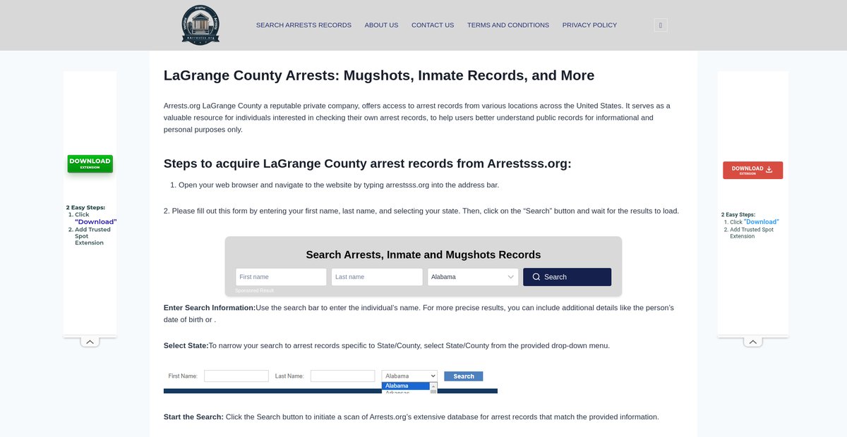Preview of lagrange-county.aarrestss.org