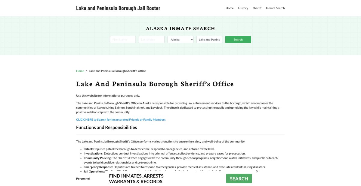 Preview of lakeandpeninsulacountyjail.org