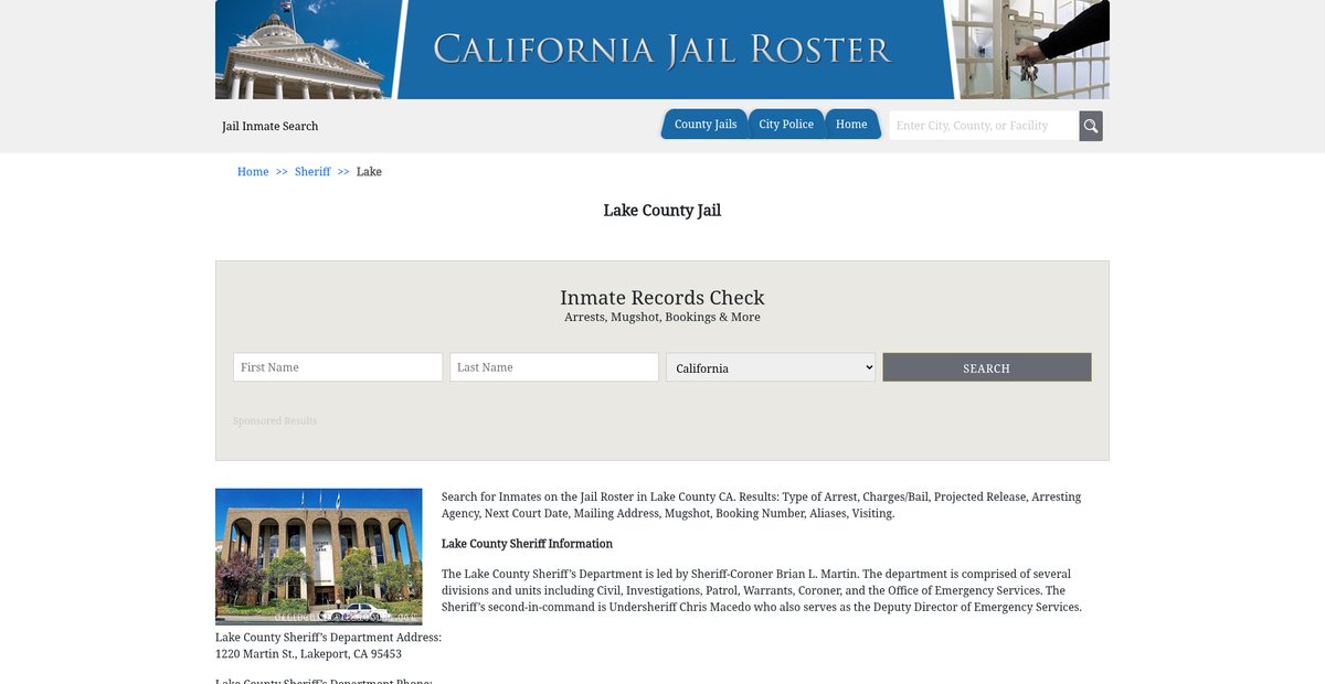Preview of californiajailroster.com