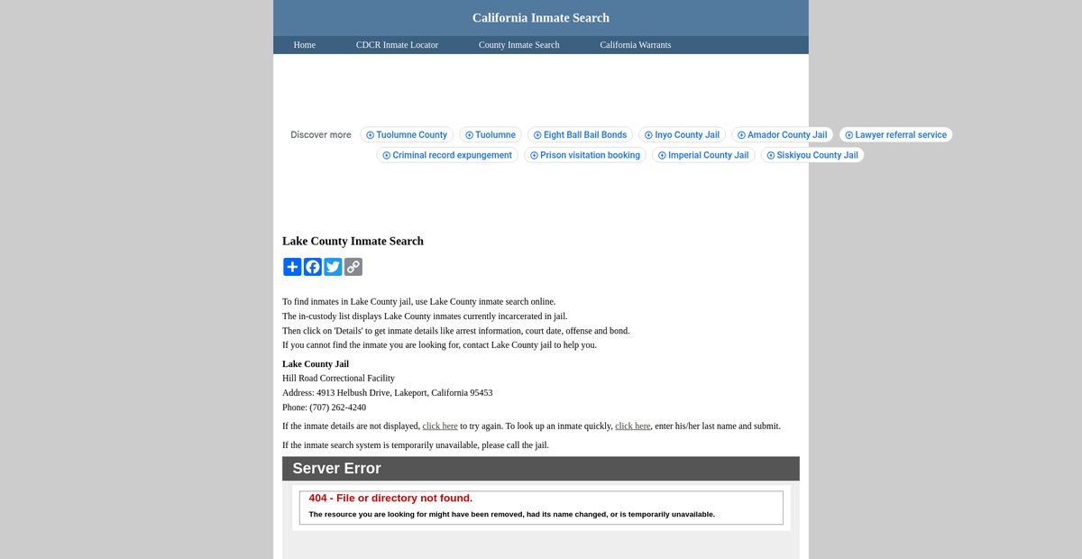 Preview of inmatesearchcalifornia.org