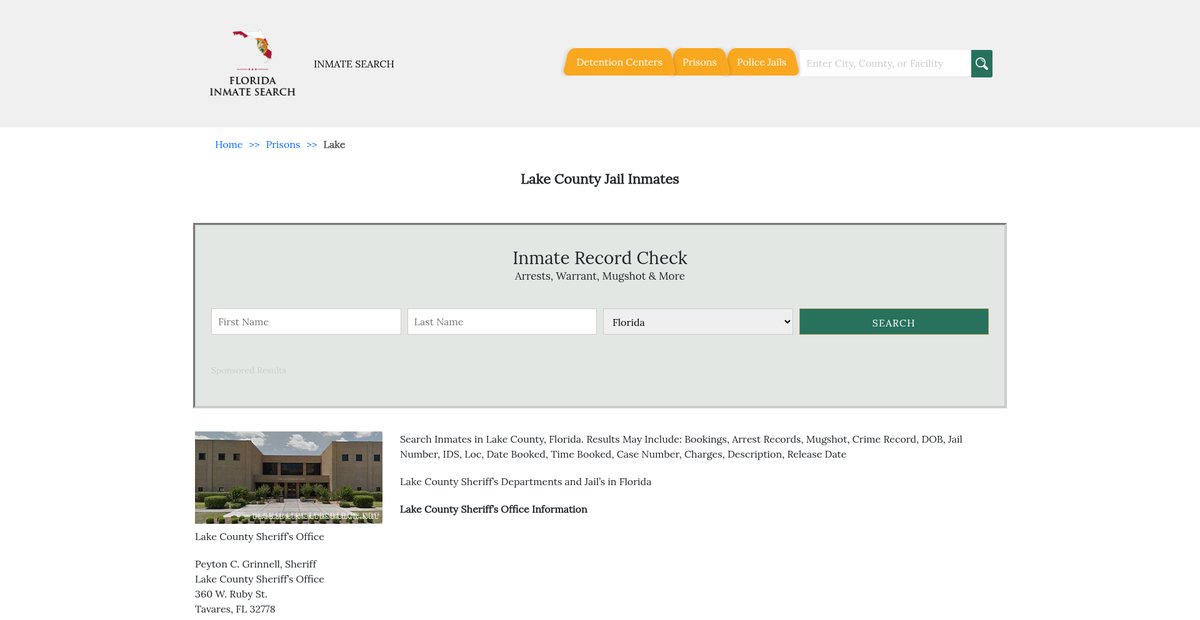 Preview of floridainmatesearch.net
