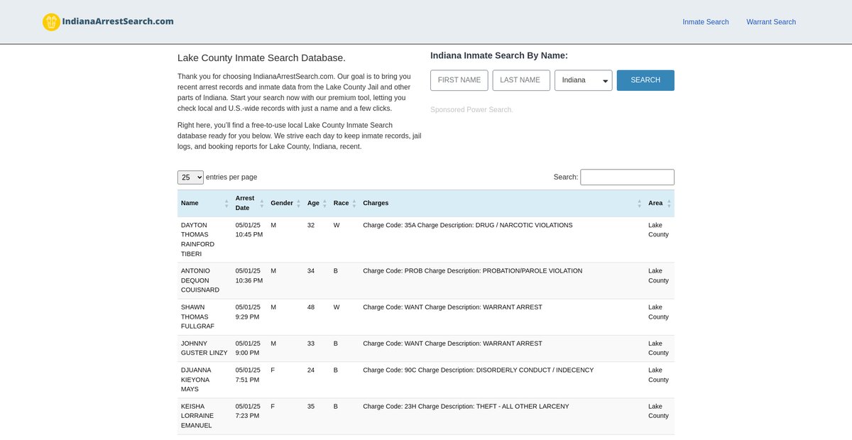 Preview of indianaarrestsearch.com